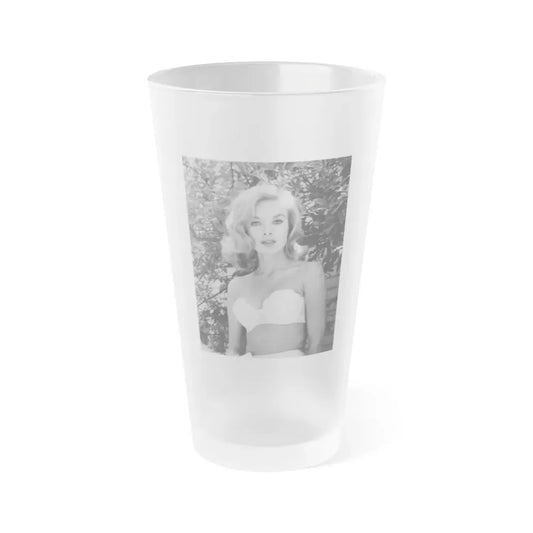 Leslie Parrish #206 (Vintage Female Icon) Frosted Pint Glass 16oz 16oz Frosted - Go Mug Yourself