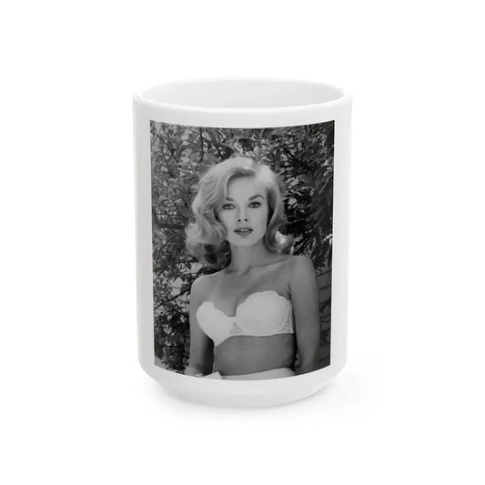 Leslie Parrish #206 (Vintage Female Icon) White Coffee Mug 15oz - Go Mug Yourself