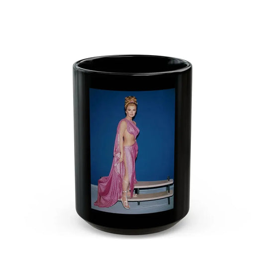 Leslie Parrish #207 (Vintage Female Icon) Black Coffee Mug 15oz - Go Mug Yourself