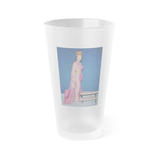 Leslie Parrish #207 (Vintage Female Icon) Frosted Pint Glass 16oz 16oz Frosted - Go Mug Yourself