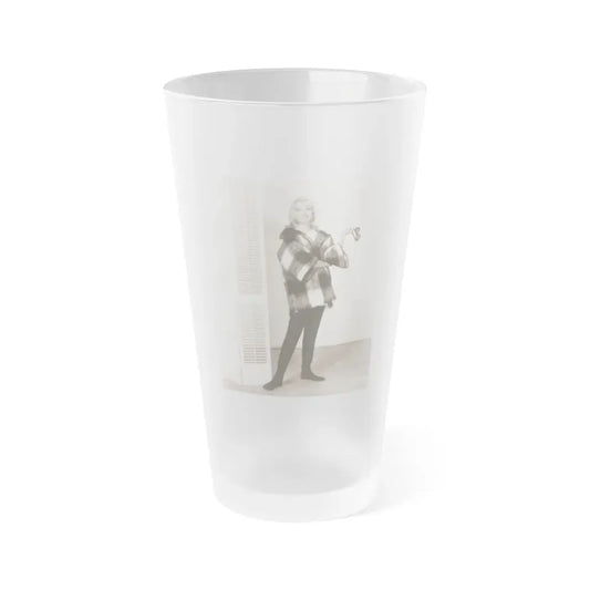 Leslie Parrish #208 (Vintage Female Icon) Frosted Pint Glass 16oz 16oz Frosted - Go Mug Yourself