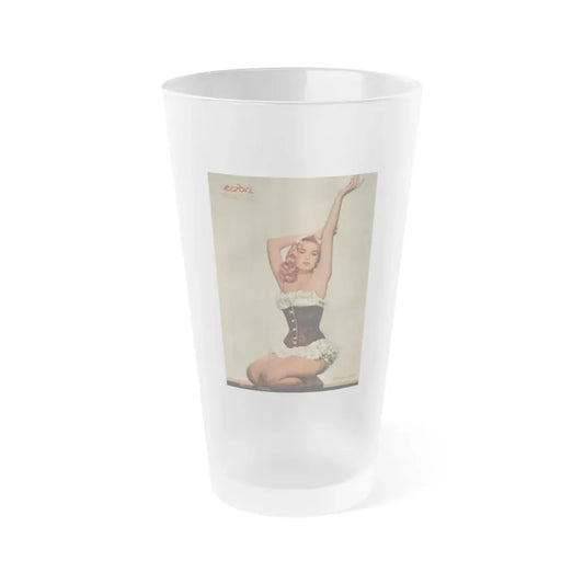 Leslie Parrish #211 (Vintage Female Icon) Frosted Pint Glass 16oz 16oz Frosted - Go Mug Yourself