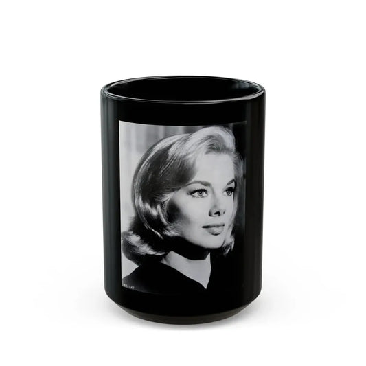 Leslie Parrish #213 (Vintage Female Icon) Black Coffee Mug 15oz - Go Mug Yourself