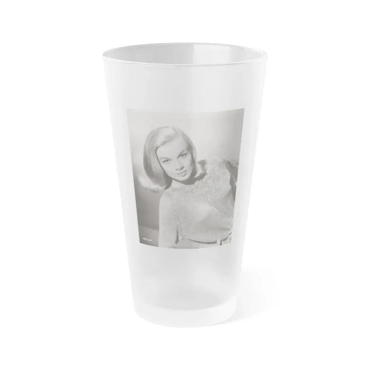 Leslie Parrish #216 (Vintage Female Icon) Frosted Pint Glass 16oz 16oz Frosted - Go Mug Yourself
