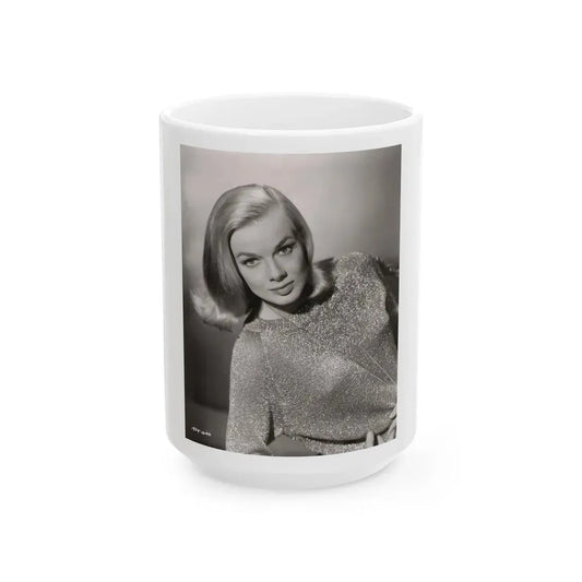 Leslie Parrish #216 (Vintage Female Icon) White Coffee Mug 15oz - Go Mug Yourself