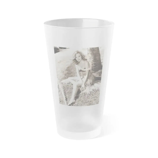 Leslie Parrish #218 (Vintage Female Icon) Frosted Pint Glass 16oz 16oz Frosted - Go Mug Yourself