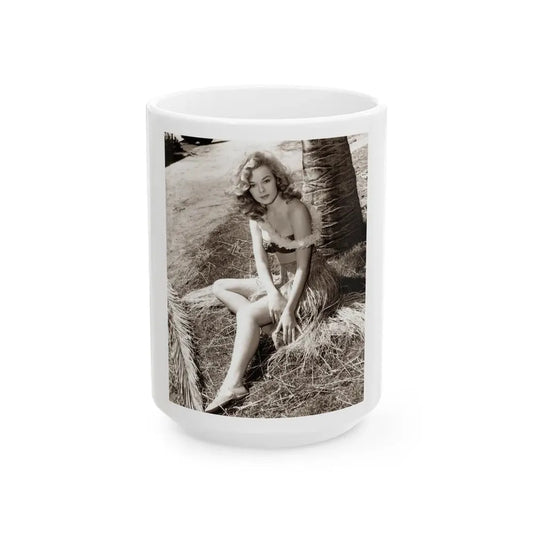 Leslie Parrish #218 (Vintage Female Icon) White Coffee Mug 15oz - Go Mug Yourself
