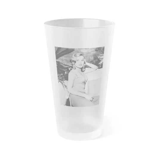 Leslie Parrish #221 (Vintage Female Icon) Frosted Pint Glass 16oz 16oz Frosted - Go Mug Yourself