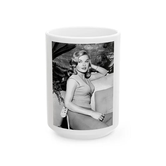 Leslie Parrish #221 (Vintage Female Icon) White Coffee Mug-15oz-Go Mug Yourself