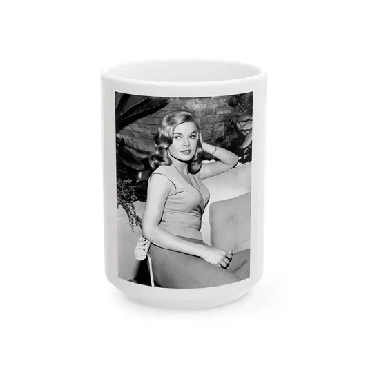 Leslie Parrish #221 (Vintage Female Icon) White Coffee Mug 15oz - Go Mug Yourself