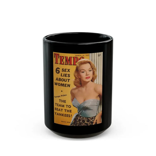 Leslie Parrish #224 - (Vintage Female Icon) Black Coffee Mug 15oz - Go Mug Yourself