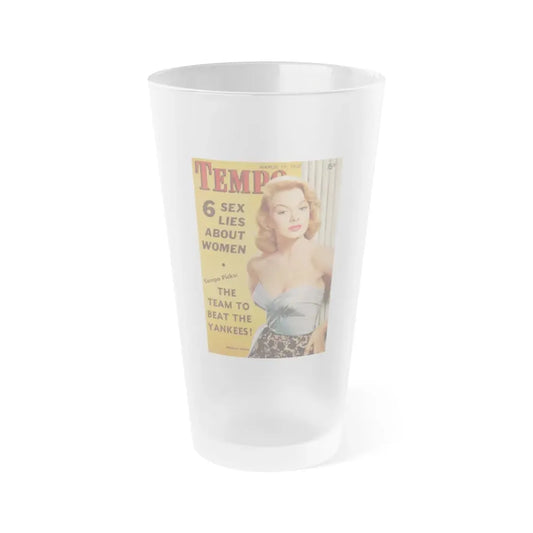Leslie Parrish #224 - (Vintage Female Icon) Frosted Pint Glass 16oz 16oz Frosted - Go Mug Yourself
