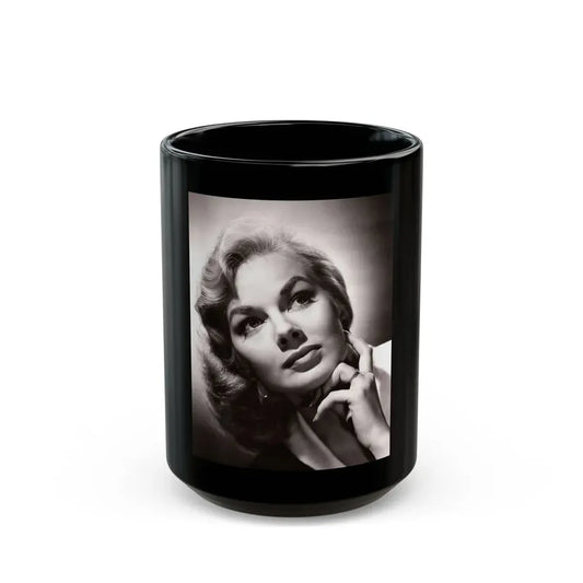 Leslie Parrish #225 (Vintage Female Icon) Black Coffee Mug 15oz - Go Mug Yourself