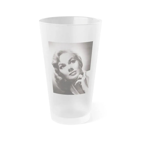 Leslie Parrish #225 (Vintage Female Icon) Frosted Pint Glass 16oz 16oz Frosted - Go Mug Yourself