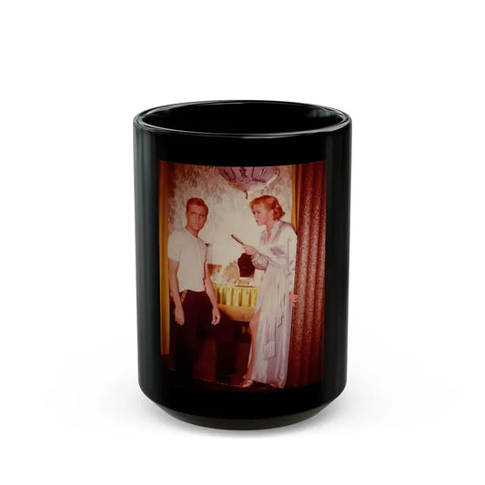 Leslie Parrish #226 (Vintage Female Icon) Black Coffee Mug 15oz - Go Mug Yourself