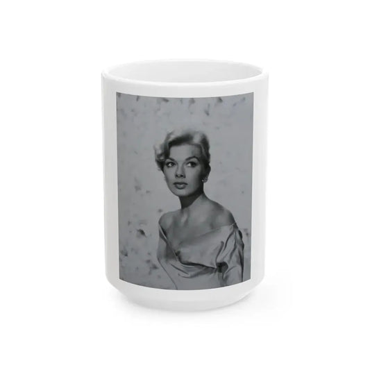 Leslie Parrish #229 (Vintage Female Icon) White Coffee Mug 15oz - Go Mug Yourself