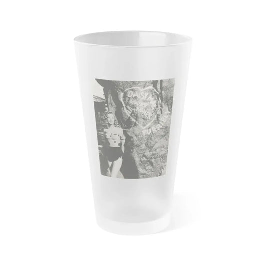 Leslie Parrish #230 (Vintage Female Icon) Frosted Pint Glass 16oz 16oz Frosted - Go Mug Yourself