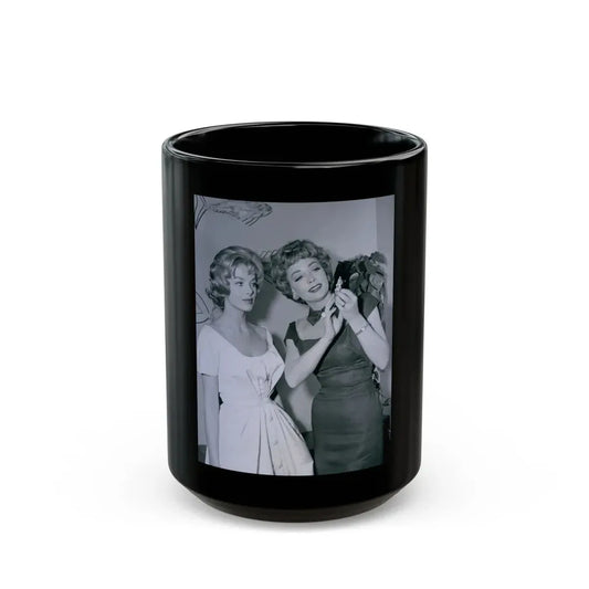 Leslie Parrish #234 (Vintage Female Icon) Black Coffee Mug 15oz - Go Mug Yourself