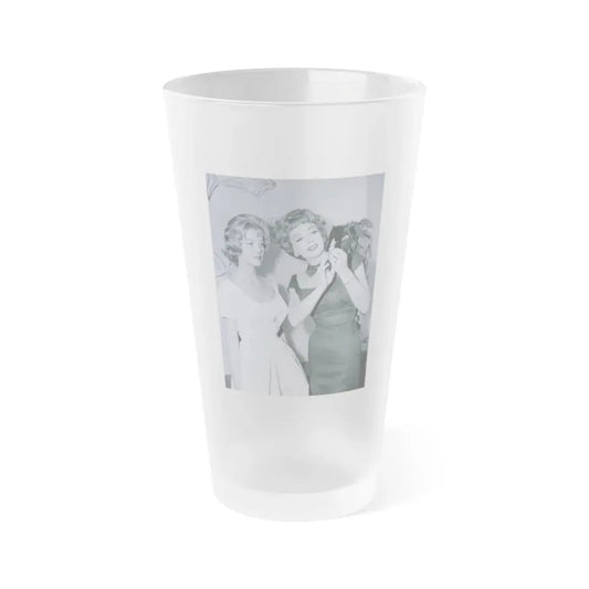 Leslie Parrish #234 (Vintage Female Icon) Frosted Pint Glass 16oz 16oz Frosted - Go Mug Yourself