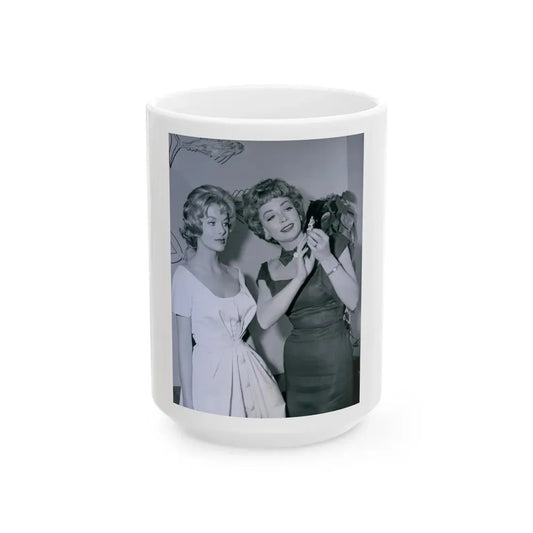 Leslie Parrish #234 (Vintage Female Icon) White Coffee Mug 15oz - Go Mug Yourself