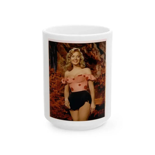 Leslie Parrish #24 3 (Vintage Female Icon) White Coffee Mug 15oz - Go Mug Yourself