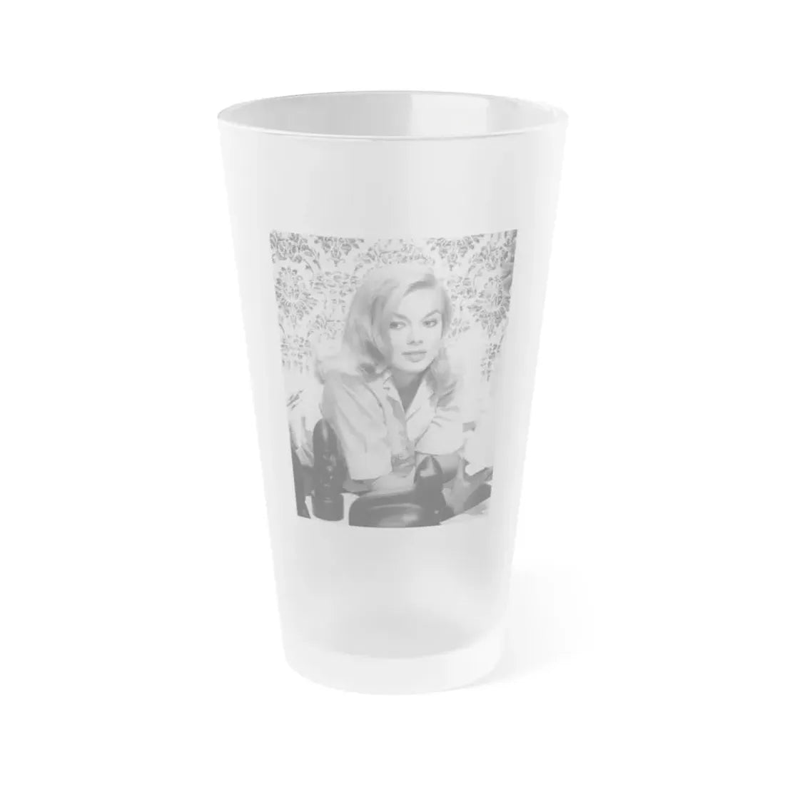 Leslie Parrish #242 (Vintage Female Icon) Frosted Pint Glass 16oz 16oz Frosted - Go Mug Yourself