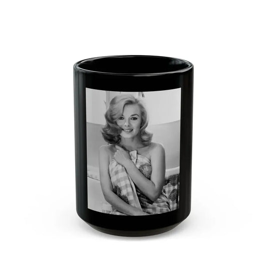 Leslie Parrish #253 (Vintage Female Icon) Black Coffee Mug 15oz - Go Mug Yourself