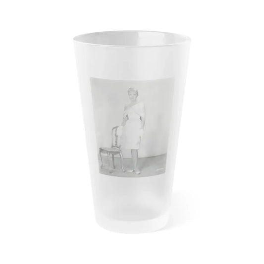 Leslie Parrish #259 (Vintage Female Icon) Frosted Pint Glass 16oz 16oz Frosted - Go Mug Yourself
