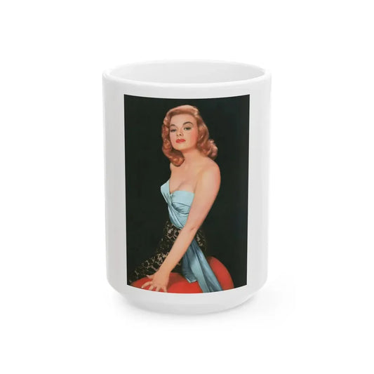 Leslie Parrish #262 (Vintage Female Icon) White Coffee Mug 15oz - Go Mug Yourself