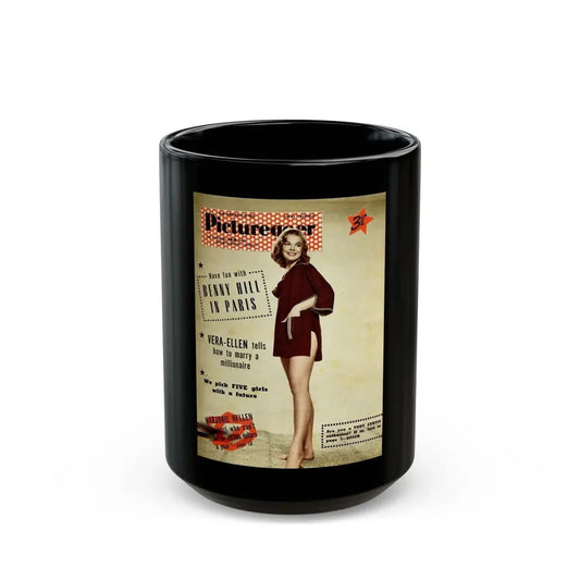 Leslie Parrish #263 - (Vintage Female Icon) Black Coffee Mug 15oz - Go Mug Yourself