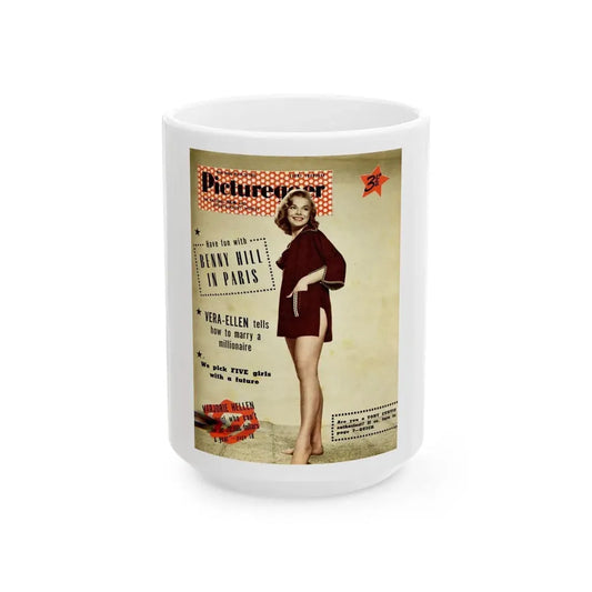 Leslie Parrish #263 - (Vintage Female Icon) White Coffee Mug 15oz - Go Mug Yourself