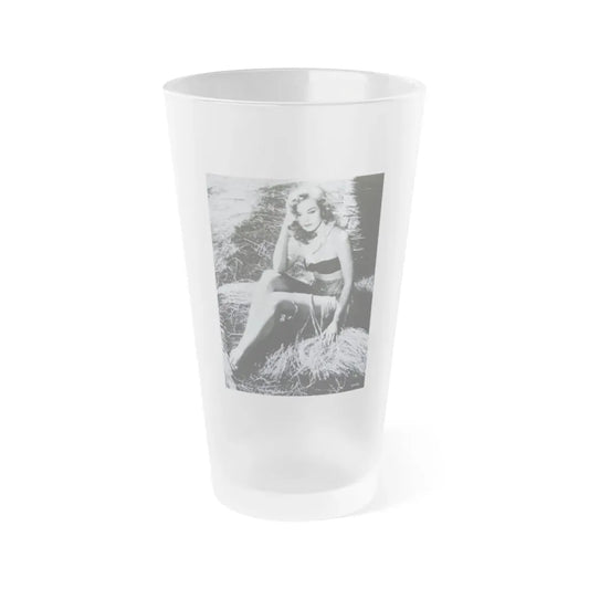 Leslie Parrish #266 (Vintage Female Icon) Frosted Pint Glass 16oz 16oz Frosted - Go Mug Yourself