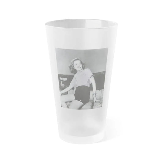Leslie Parrish #271 (Vintage Female Icon) Frosted Pint Glass 16oz 16oz Frosted - Go Mug Yourself