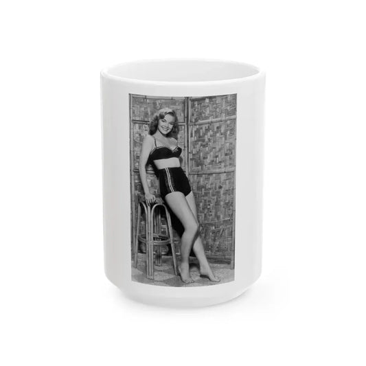 Leslie Parrish #272 (Vintage Female Icon) White Coffee Mug 15oz - Go Mug Yourself