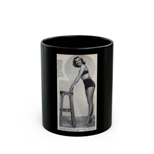 Leslie Parrish #274 - 1 Full Body Medium Size B&W Pin-Up Photo from DE LACH Dutch Film Star Mag. 2-17-56 (Vintage Female Icon) Black Coffee Mug 11oz - Go Mug Yourself
