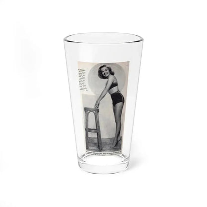 Leslie Parrish #274 - 1 Full Body Medium Size B&W Pin-Up Photo from DE LACH Dutch Film Star Mag. 2-17-56 (Vintage Female Icon) Pint Glass 16oz 16oz - Go Mug Yourself