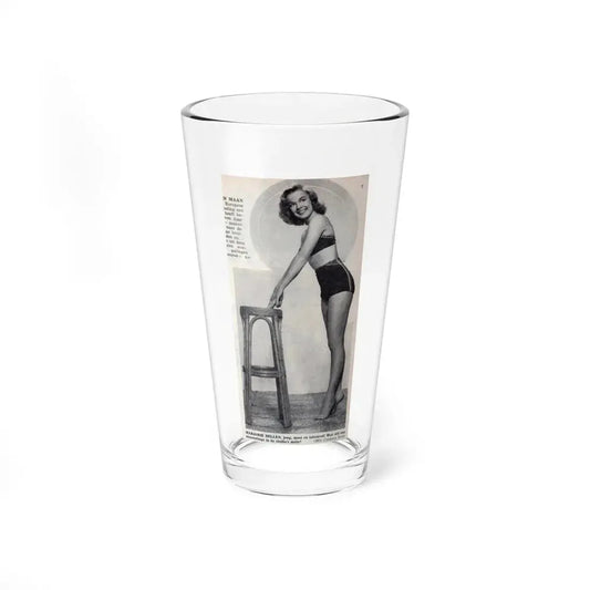 Leslie Parrish #274 - 1 Full Body Medium Size B&W Pin-Up Photo from DE LACH Dutch Film Star Mag. 2-17-56 (Vintage Female Icon) Pint Glass 16oz 16oz - Go Mug Yourself