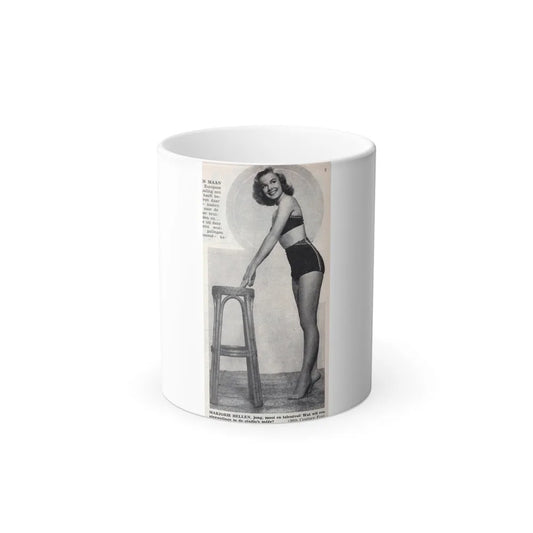 Leslie Parrish #274 - 1 Full Body Medium Size B&W Pin-Up Photo from DE LACH Dutch Film Star Mag. 2-17-56 (Vintage Female Icons) Color Changing Mug 11oz-11oz-Go Mug Yourself