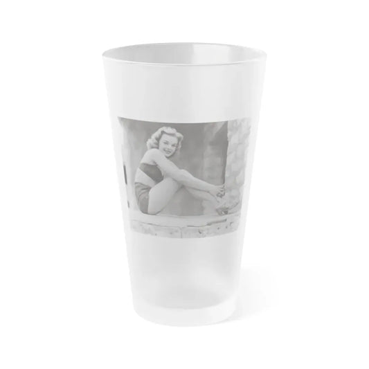Leslie Parrish #275 (Vintage Female Icon) Frosted Pint Glass 16oz 16oz Frosted - Go Mug Yourself