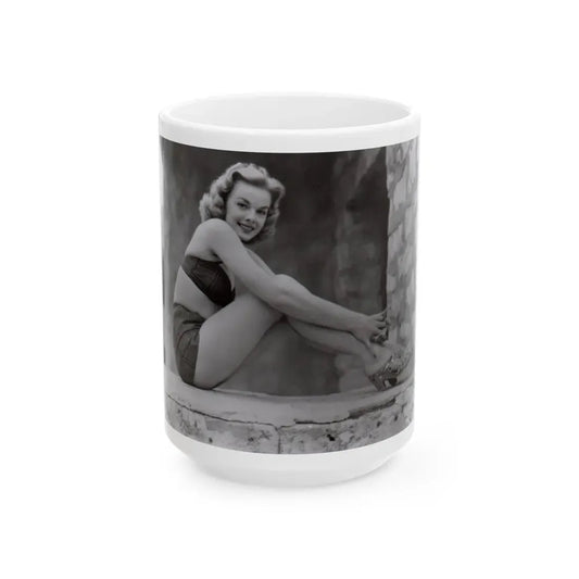 Leslie Parrish #275 (Vintage Female Icon) White Coffee Mug 15oz - Go Mug Yourself