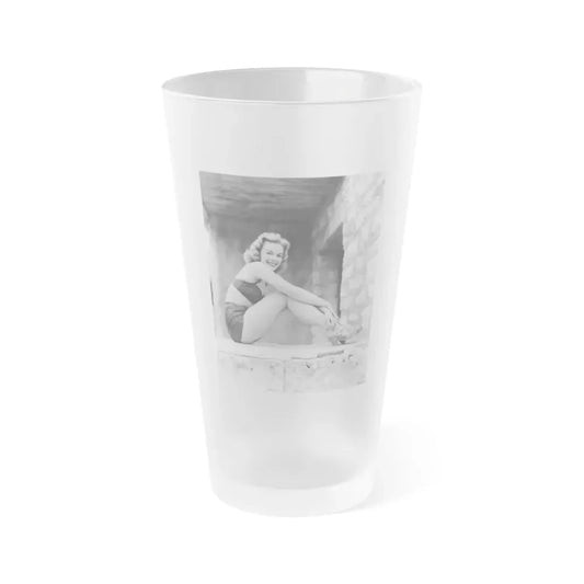 Leslie Parrish #276 (Vintage Female Icon) Frosted Pint Glass 16oz 16oz Frosted - Go Mug Yourself