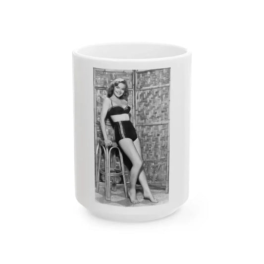 Leslie Parrish #33 (Vintage Female Icon) White Coffee Mug 15oz - Go Mug Yourself