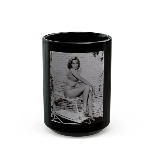 Leslie Parrish #42 1 (Vintage Female Icon) Black Coffee Mug 15oz - Go Mug Yourself