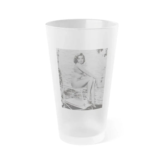 Leslie Parrish #42 1 (Vintage Female Icon) Frosted Pint Glass 16oz 16oz Frosted - Go Mug Yourself