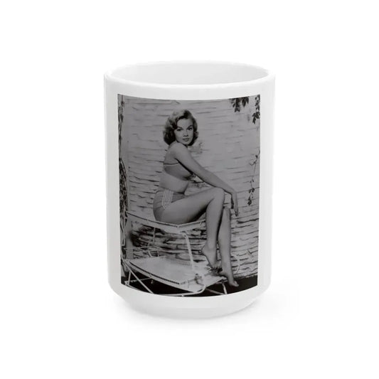 Leslie Parrish #42 1 (Vintage Female Icon) White Coffee Mug 15oz - Go Mug Yourself