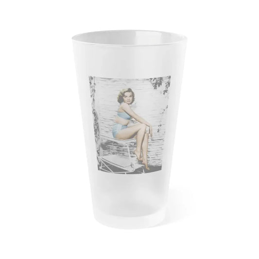 Leslie Parrish #42 (Vintage Female Icon) Frosted Pint Glass 16oz 16oz Frosted - Go Mug Yourself