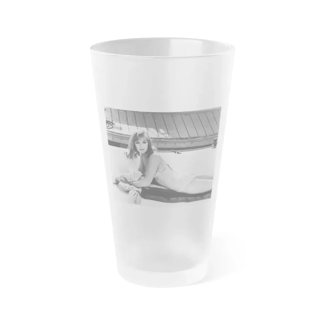 Leslie Parrish #61 (Vintage Female Icon) Frosted Pint Glass 16oz 16oz Frosted - Go Mug Yourself