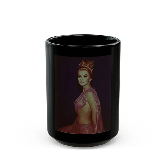 Leslie Parrish #71 (Vintage Female Icon) Black Coffee Mug 15oz - Go Mug Yourself