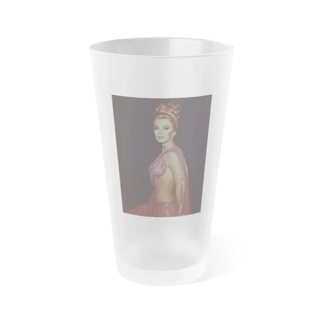 Leslie Parrish #71 (Vintage Female Icon) Frosted Pint Glass 16oz 16oz Frosted - Go Mug Yourself