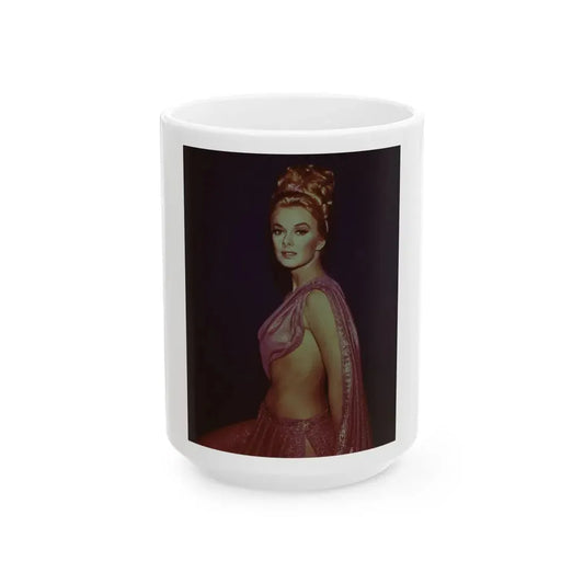 Leslie Parrish #71 (Vintage Female Icon) White Coffee Mug 15oz - Go Mug Yourself